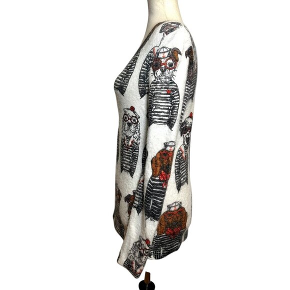Tricotto XS Dog Print Sweater – Cute Novelty Graphic Pullover, Sailor Dogs, Cozy - Picture 2 of 8